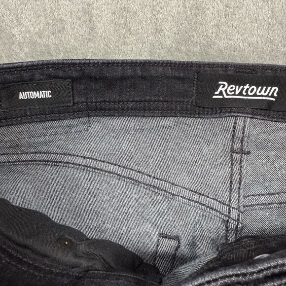 Revtown Automatic Decade Denim Jeans Men’s 32x34 Black Cotton Straight Leg - Picture 8 of 10